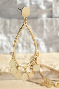 Matte Gold Metal Tassel Earrings